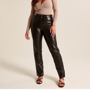 Abercrombie & Fitch curve love vegan leather 90s straight pant